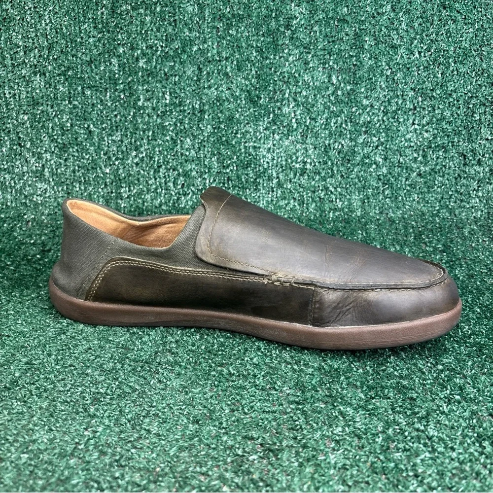 Clarks Un‎ Lisbon Lane Convertible Loafer Dark Olive Leather Men Sz 13 MSRP $130